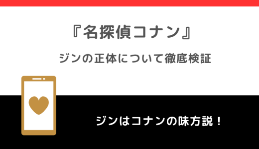 『名探偵コナン』ジンはコナンの味方！？ジンの正体は？