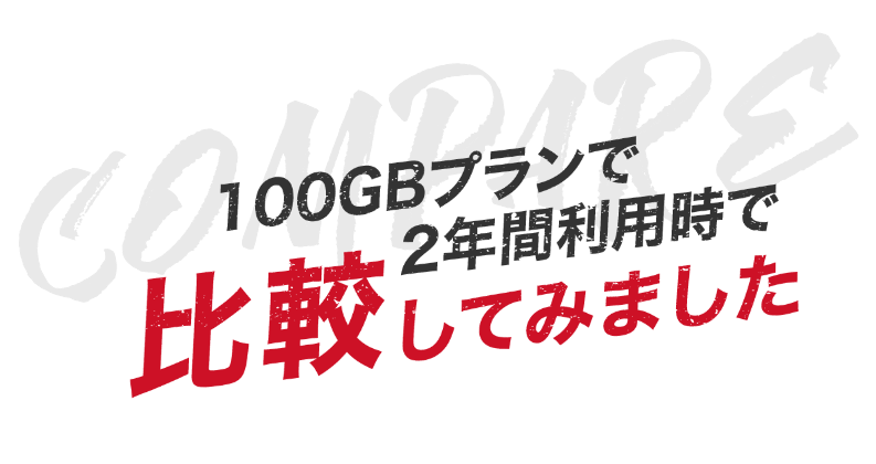 100GBプランで2年間利用時で比較してみました